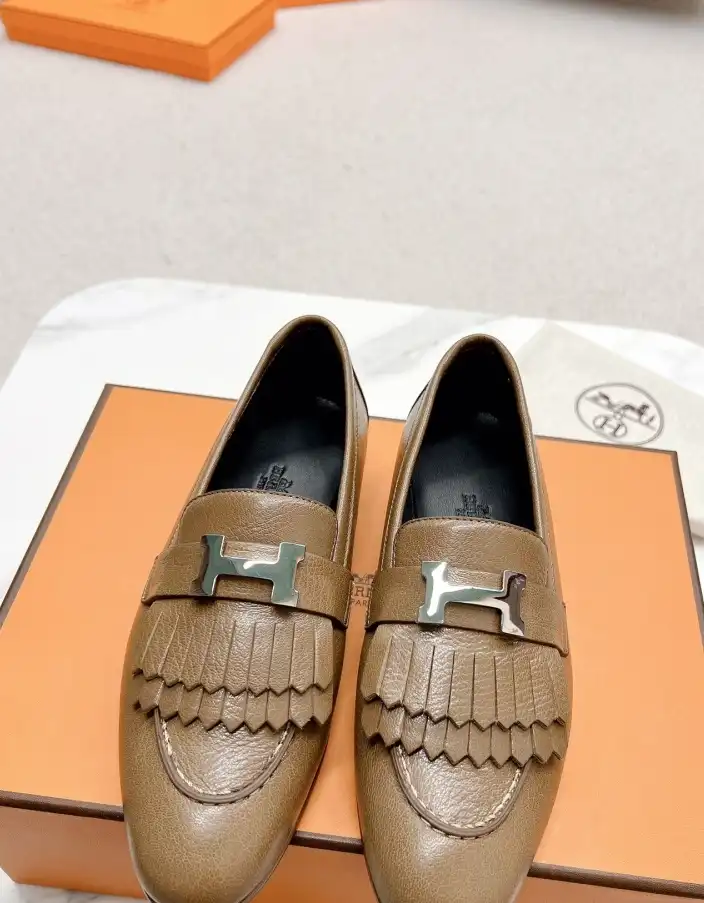 hype Hermes Leather Shoes