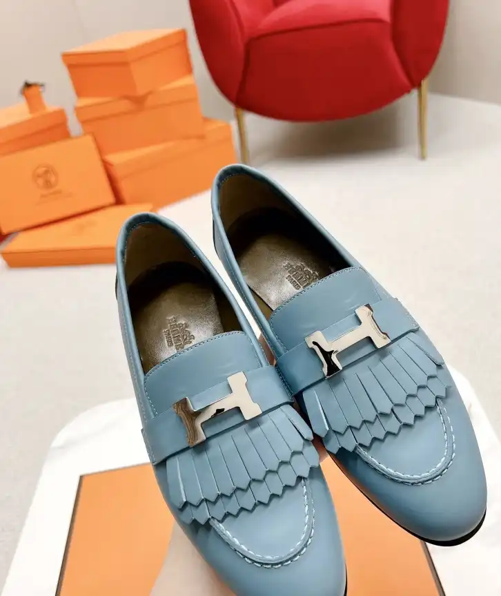 hype Hermes Leather Shoes