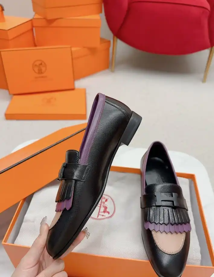 hype Hermes Leather Shoes