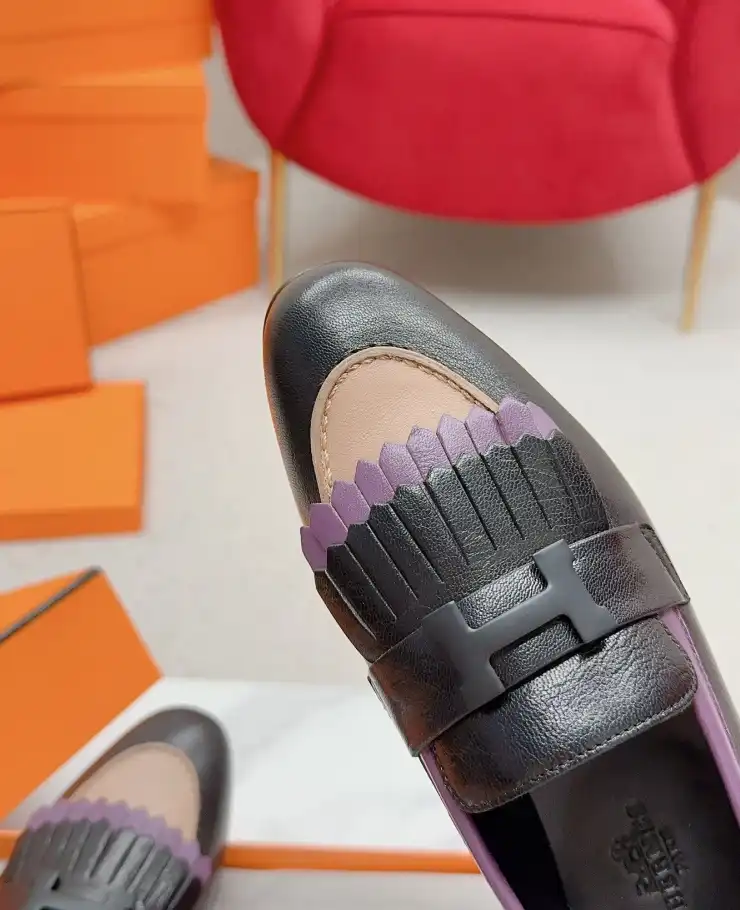 hype Hermes Leather Shoes