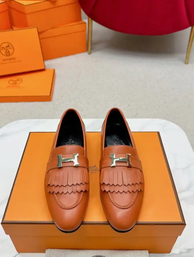 hype Hermes Leather Shoes