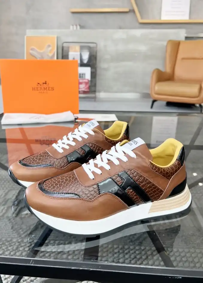 hype Hermes Leather Shoes