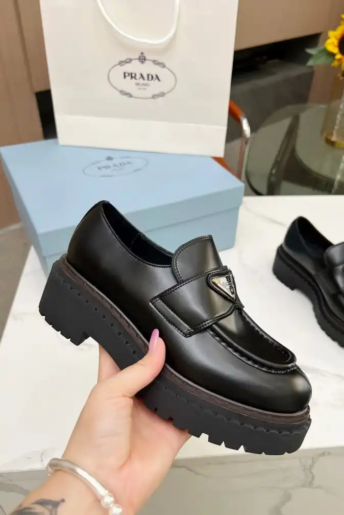 hype Prada Leather Shoes