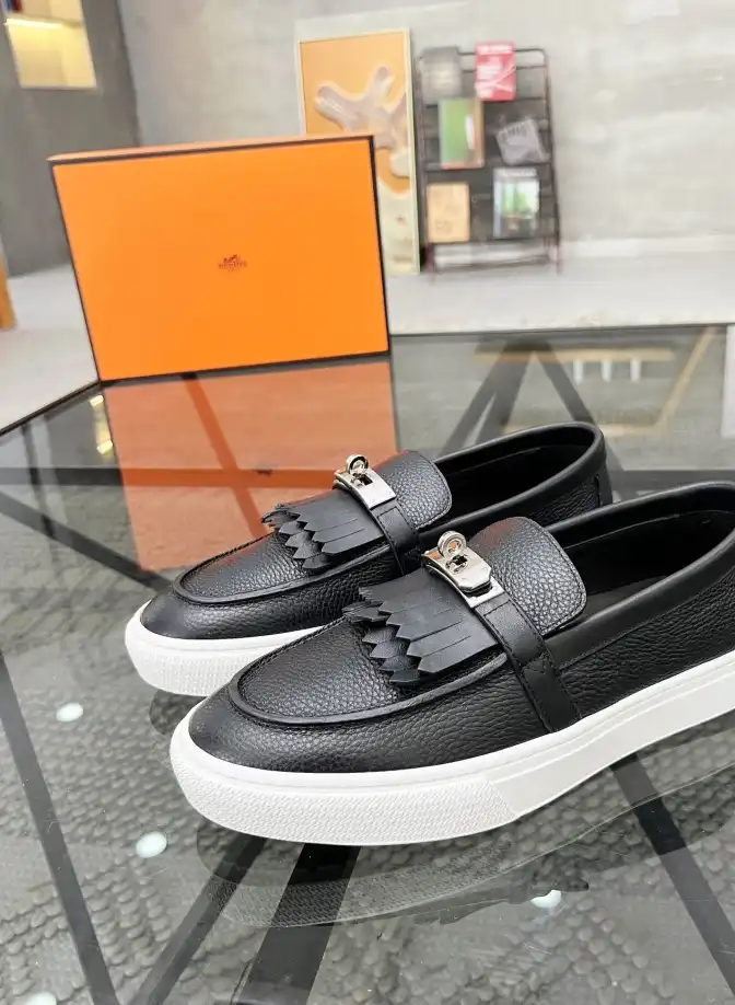 hype Hermes Leather Shoes