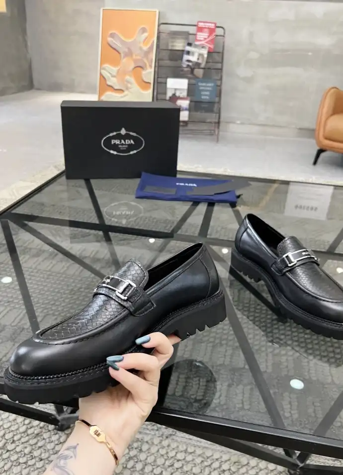 hype Prada Leather Shoes