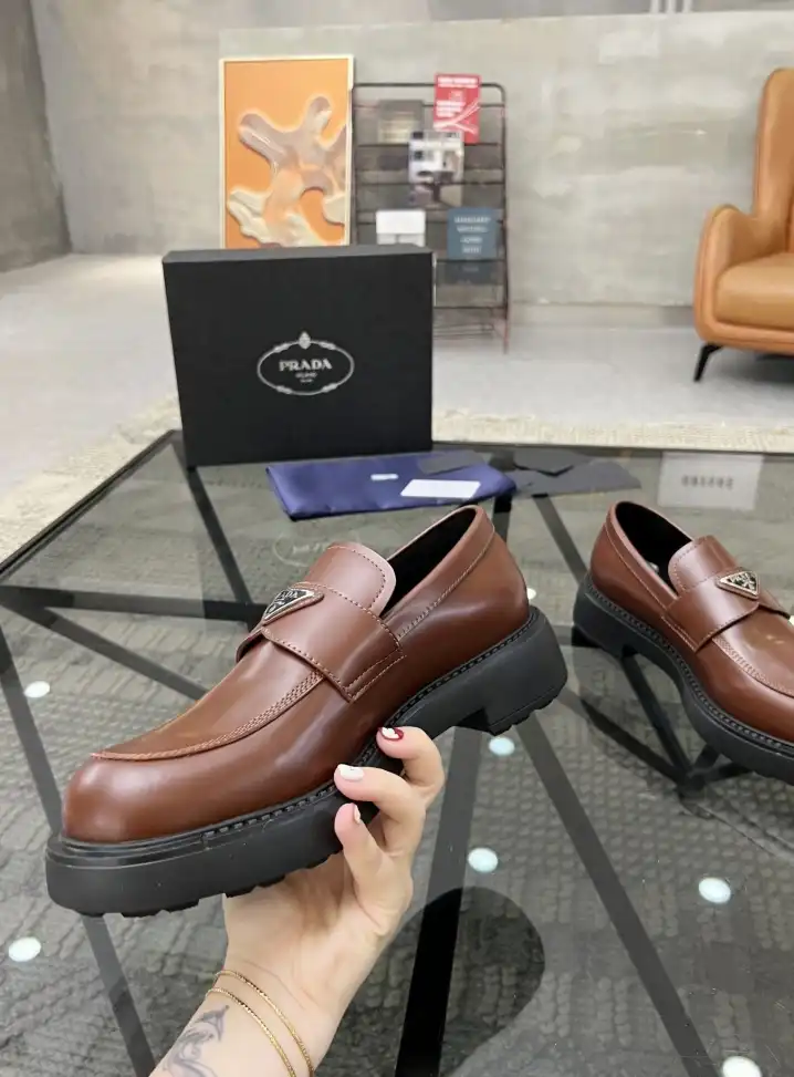 hype Prada Leather Shoes