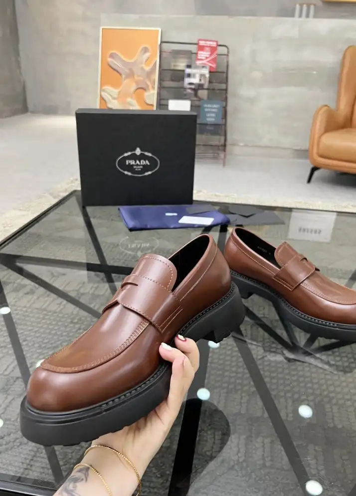 hype Prada Leather Shoes