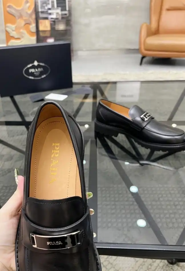 hype Prada Leather Shoes