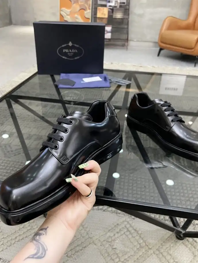 hype Prada Leather Shoes