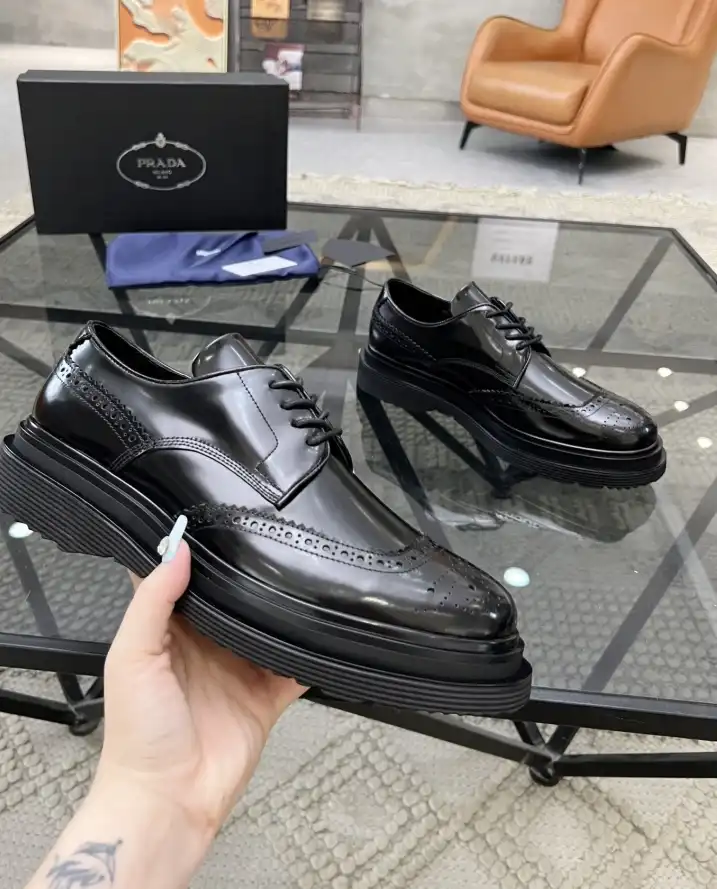 hype Prada Leather Shoes