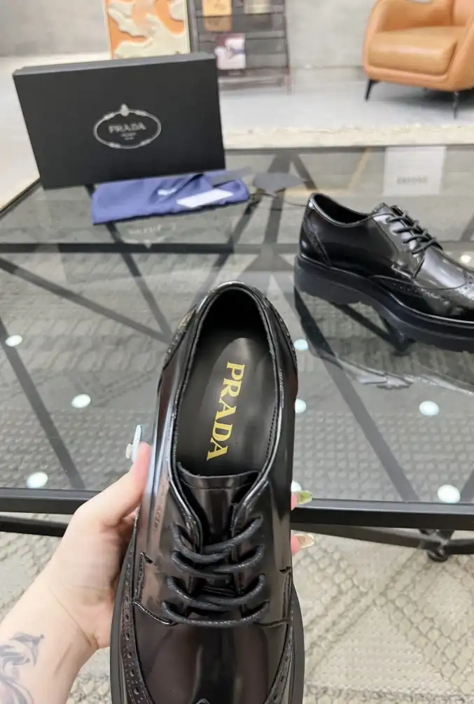 hype Prada Leather Shoes