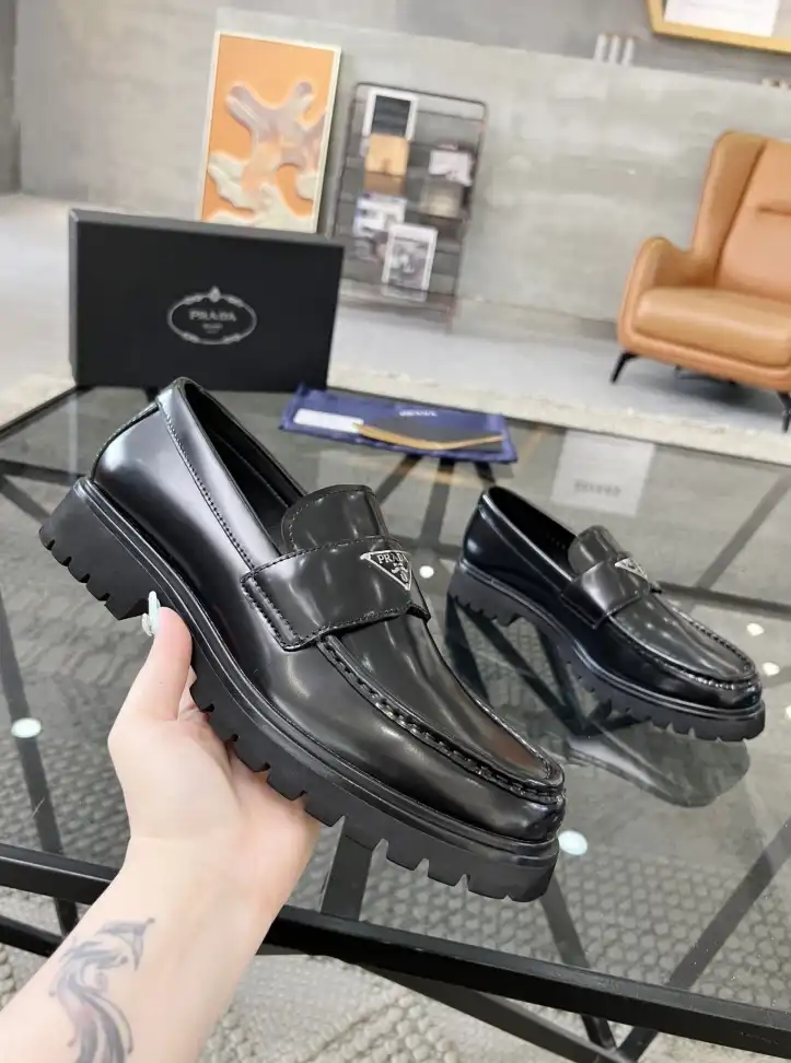 hype Prada Leather Shoes