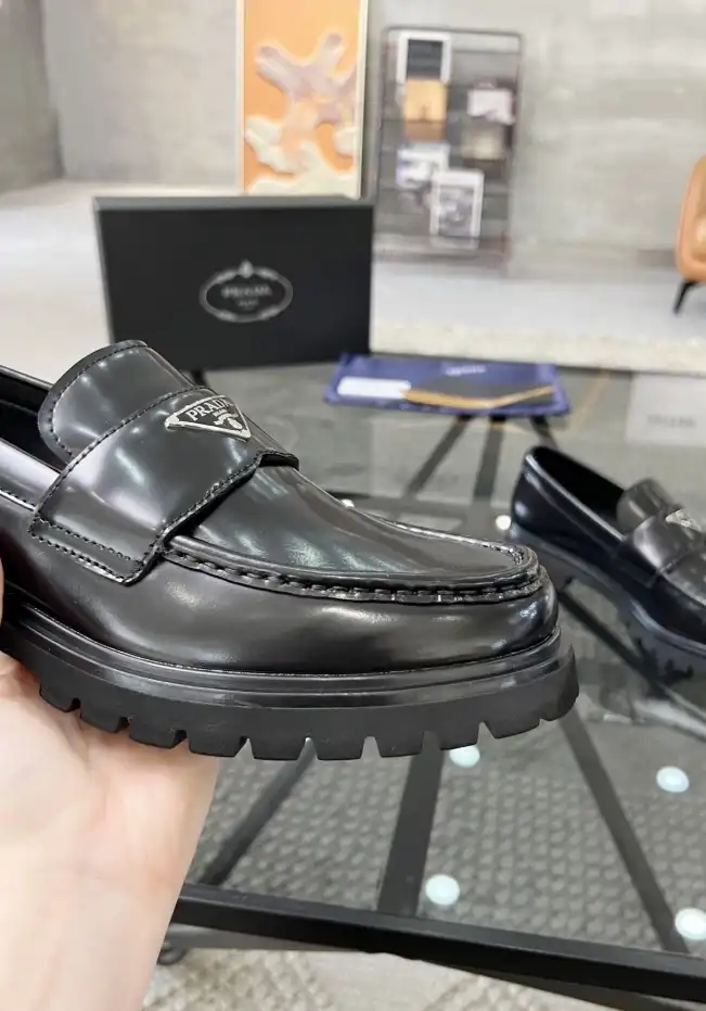 hype Prada Leather Shoes