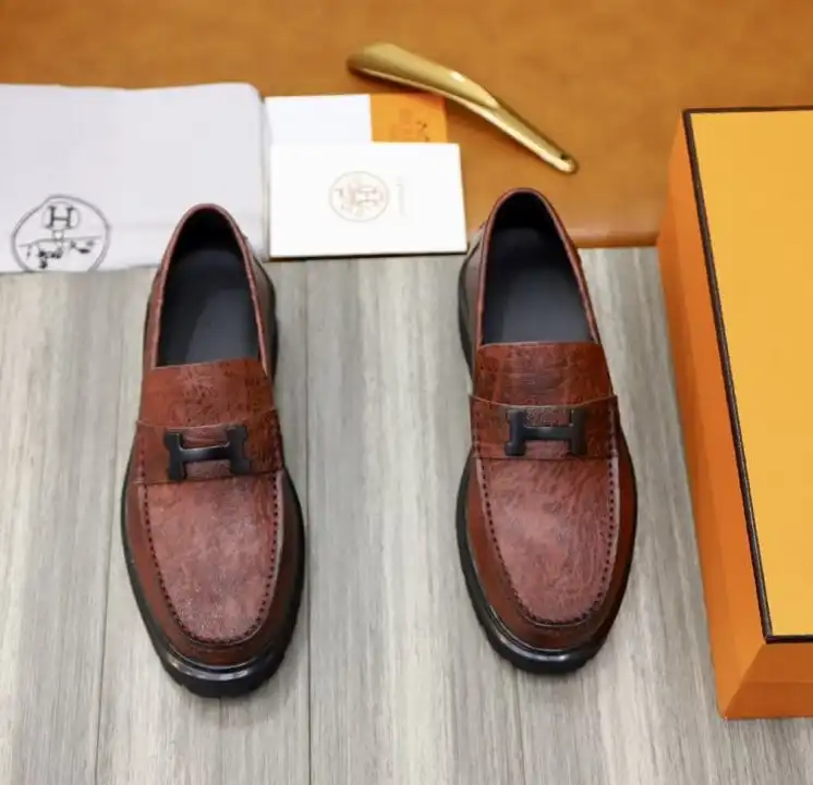 hype Hermes Leather Shoes