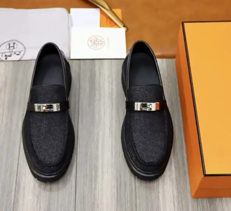 hype Hermes Leather Shoes