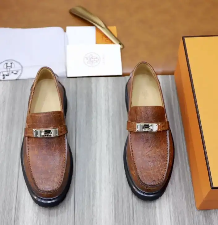 hype Hermes Leather Shoes