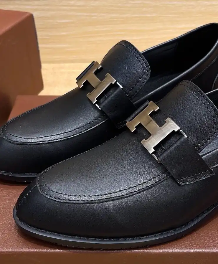 hype Hermes Leather Shoes