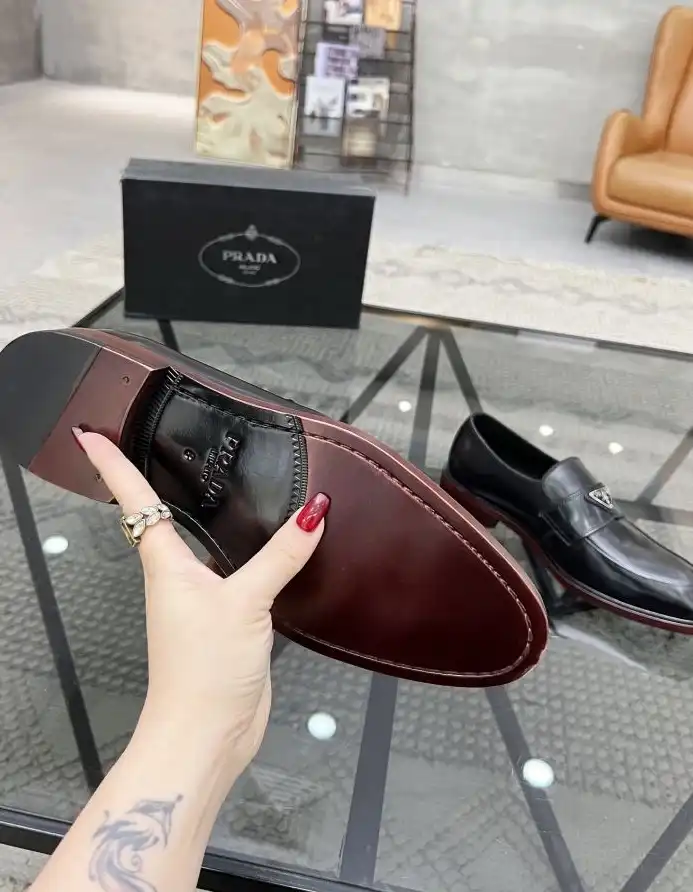 hype Prada Leather Shoes