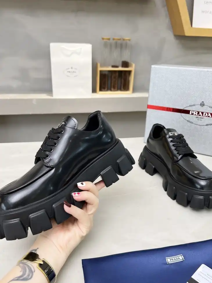 hype Prada Leather Shoes