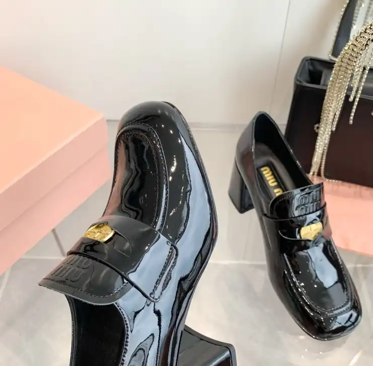 hype Miu Miu Leather Shoes