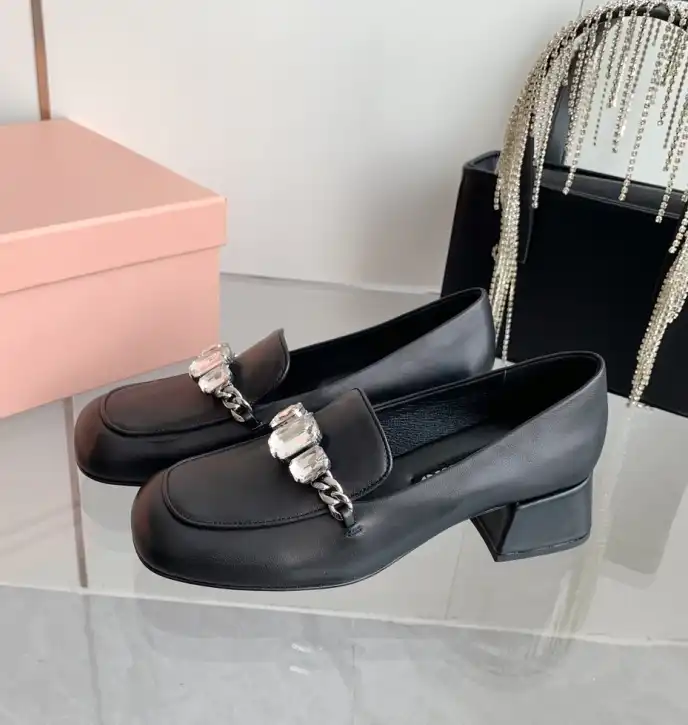 hype Miu Miu Leather Shoes