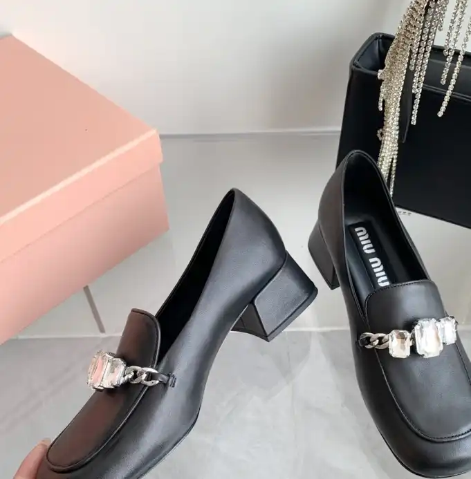 hype Miu Miu Leather Shoes