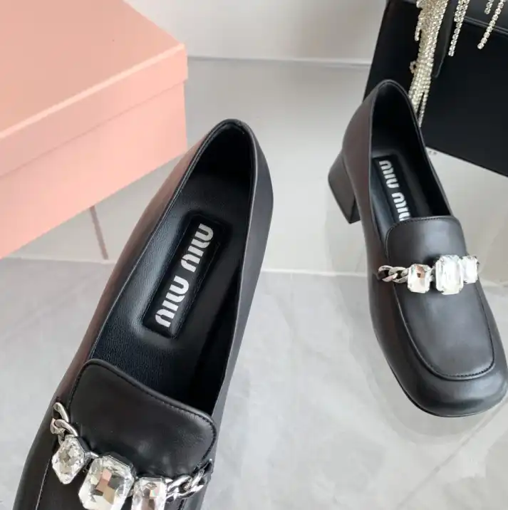 hype Miu Miu Leather Shoes