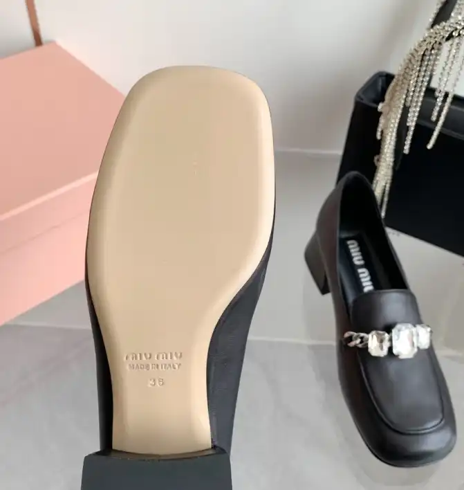 hype Miu Miu Leather Shoes