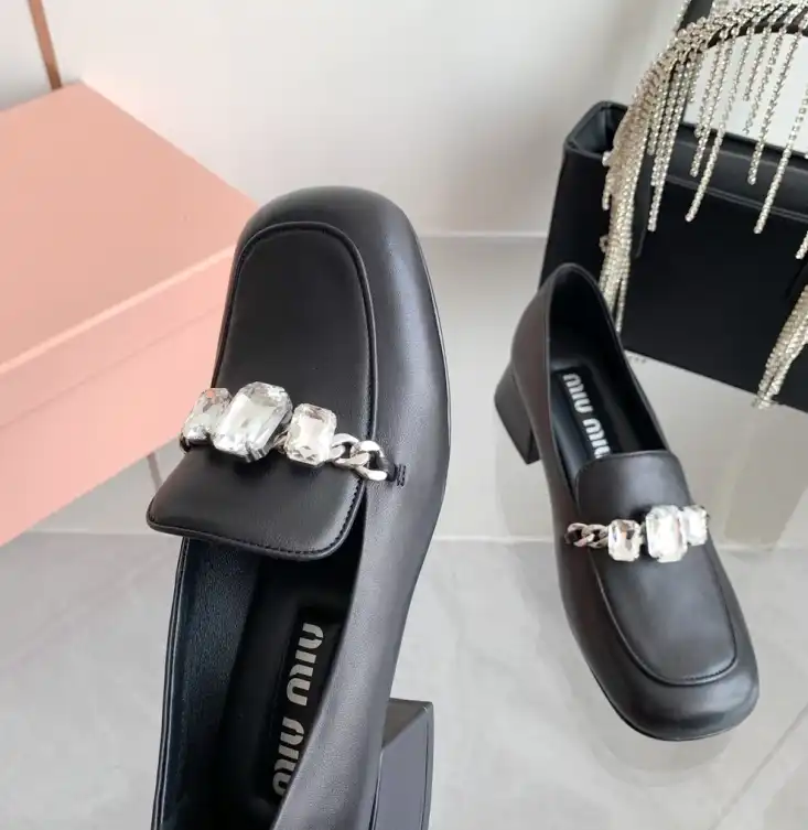 hype Miu Miu Leather Shoes