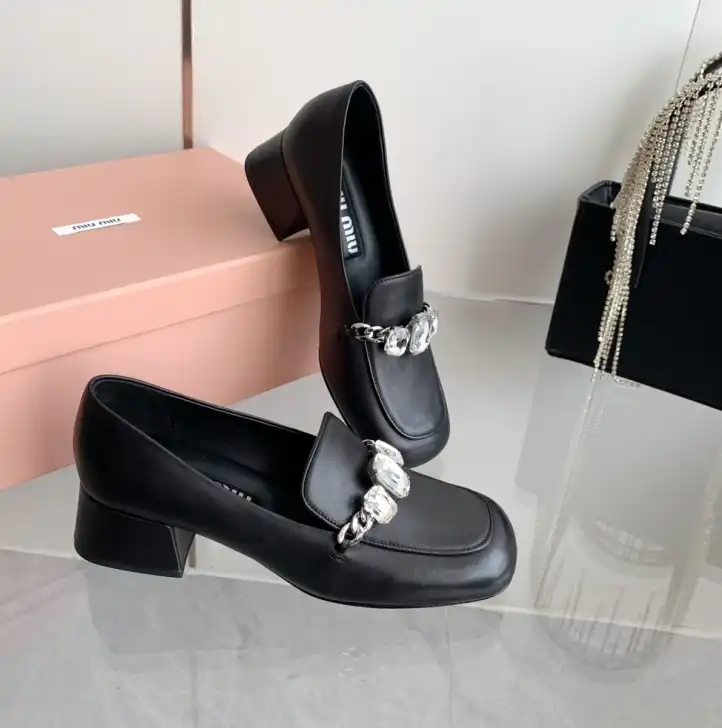 hype Miu Miu Leather Shoes