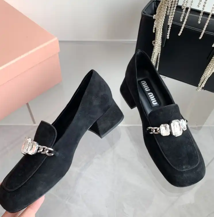 hype Miu Miu Leather Shoes