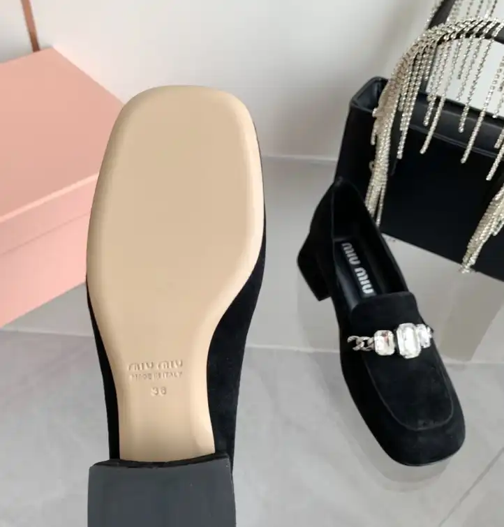 hype Miu Miu Leather Shoes