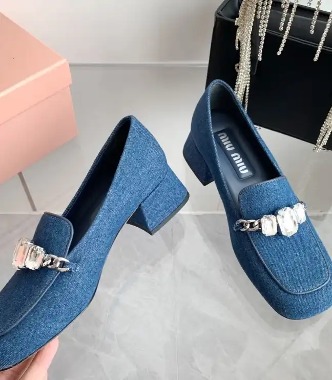 hype Miu Miu Leather Shoes