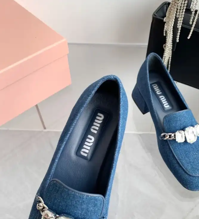 hype Miu Miu Leather Shoes