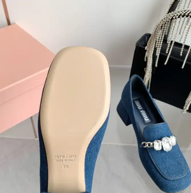 hype Miu Miu Leather Shoes