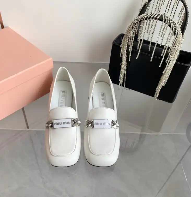 hype Miu Miu Leather Shoes