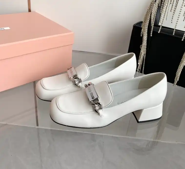 hype Miu Miu Leather Shoes