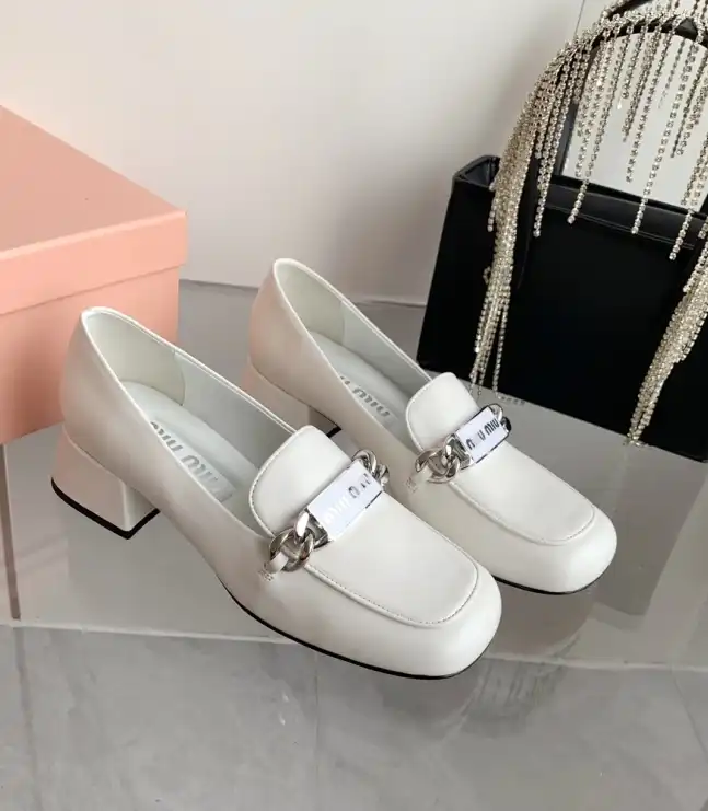 hype Miu Miu Leather Shoes