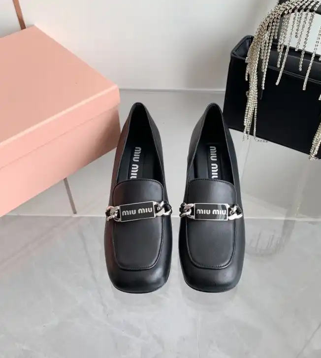 hype Miu Miu Leather Shoes