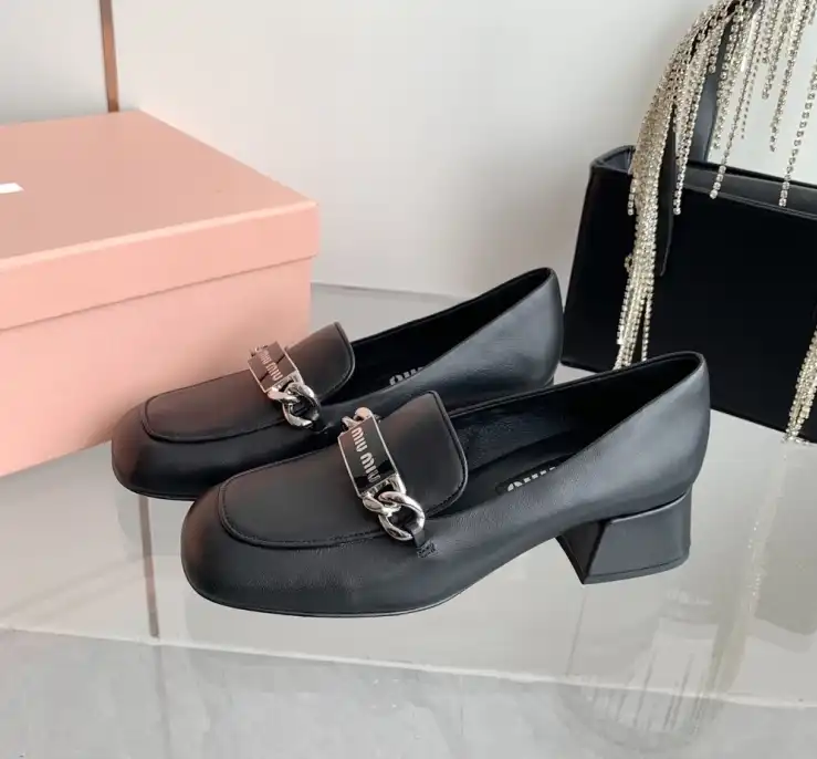 hype Miu Miu Leather Shoes