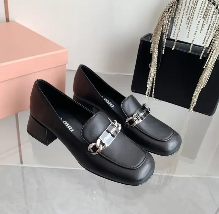 hype Miu Miu Leather Shoes