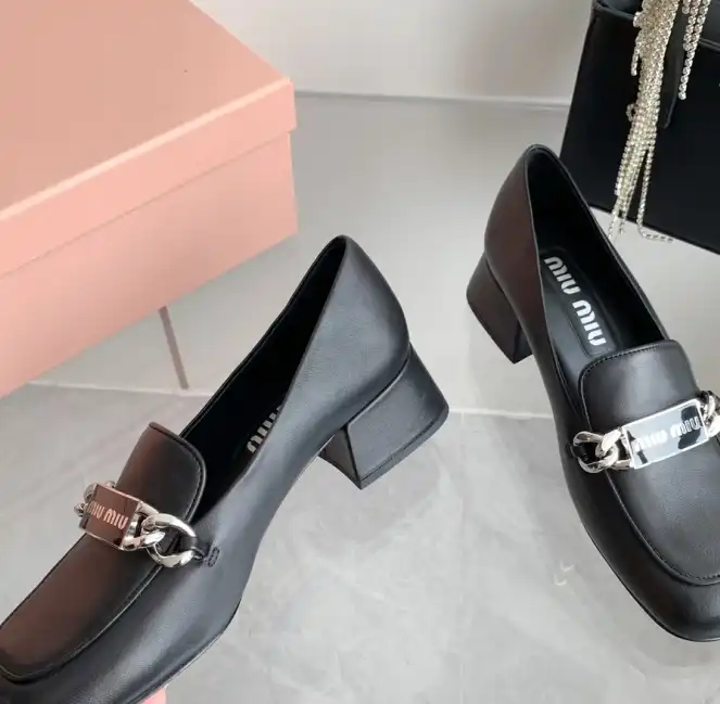 hype Miu Miu Leather Shoes