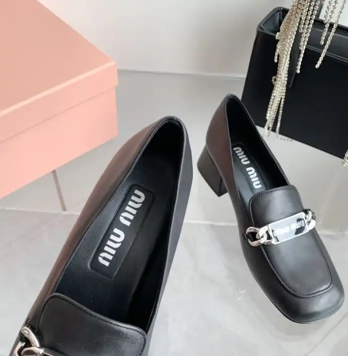 hype Miu Miu Leather Shoes