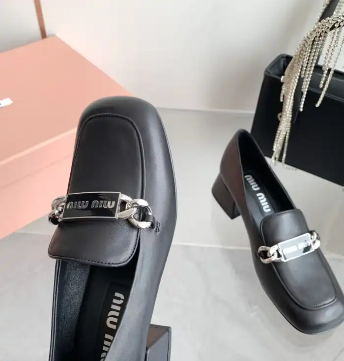 hype Miu Miu Leather Shoes