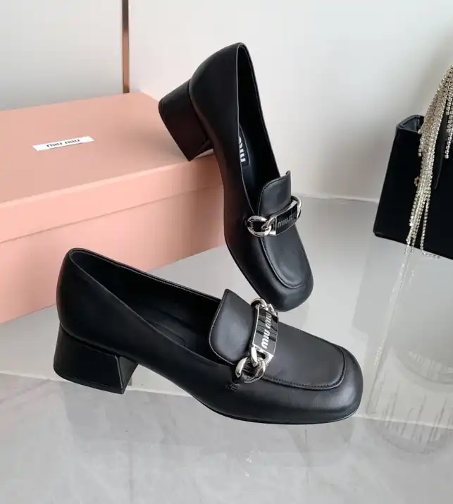 hype Miu Miu Leather Shoes