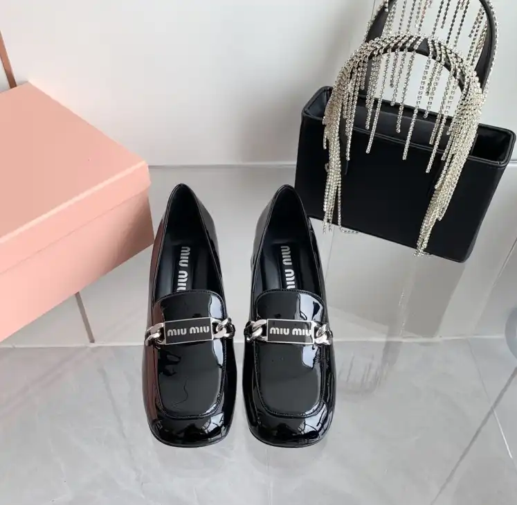 hype Miu Miu Leather Shoes