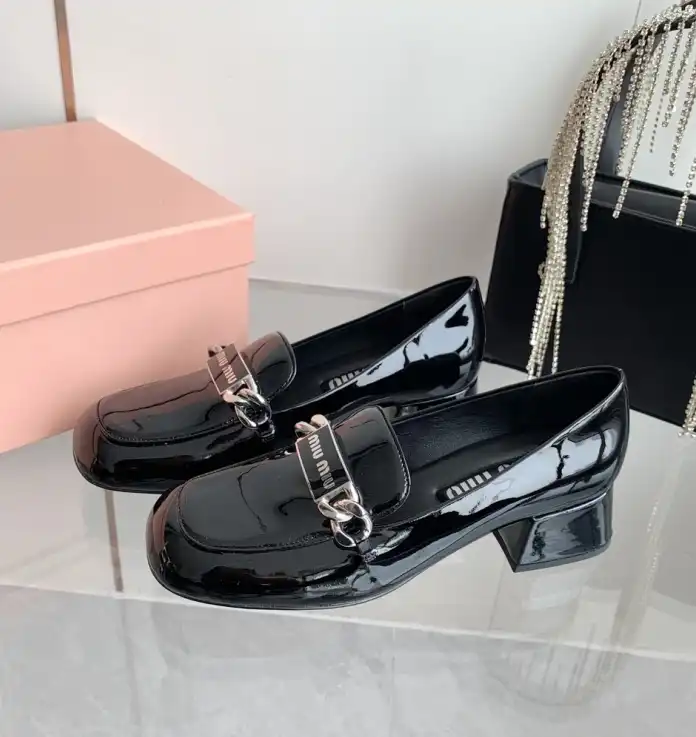 hype Miu Miu Leather Shoes