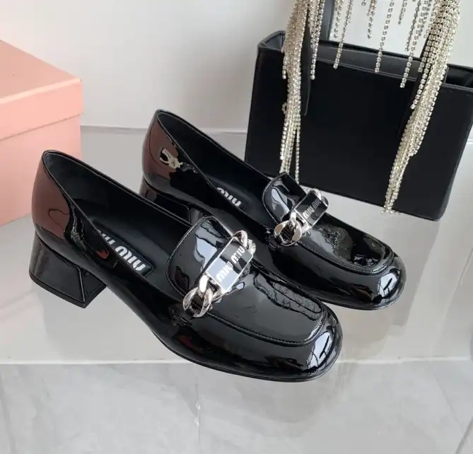 hype Miu Miu Leather Shoes