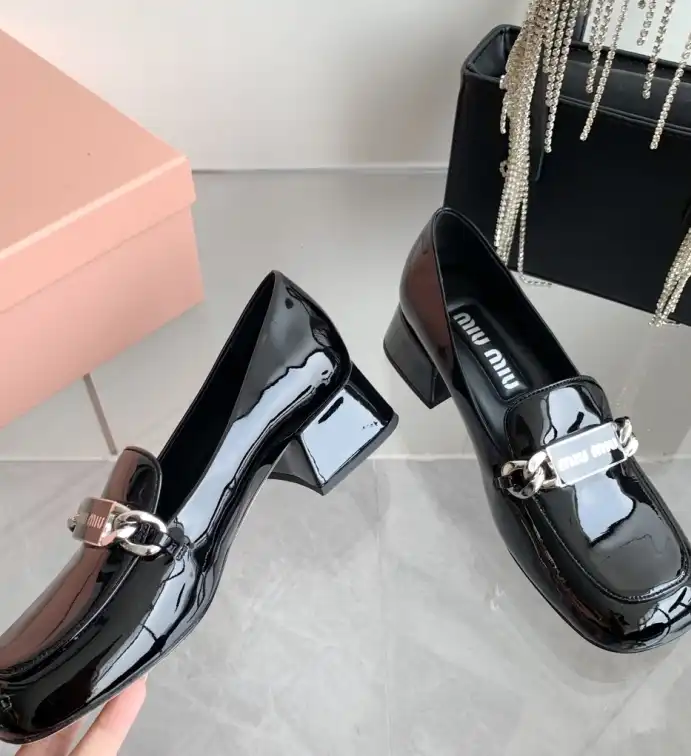 hype Miu Miu Leather Shoes