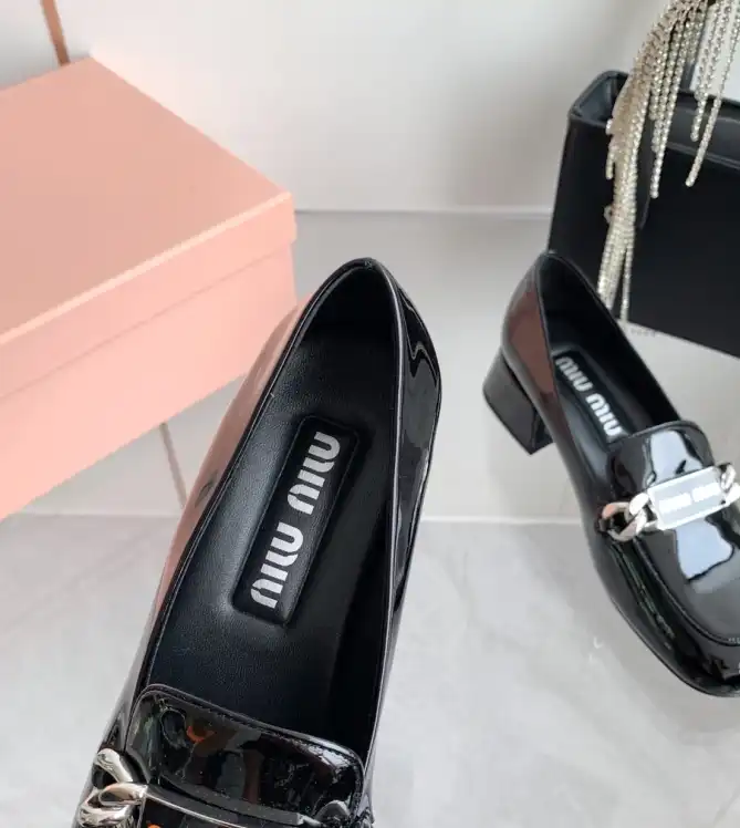 hype Miu Miu Leather Shoes